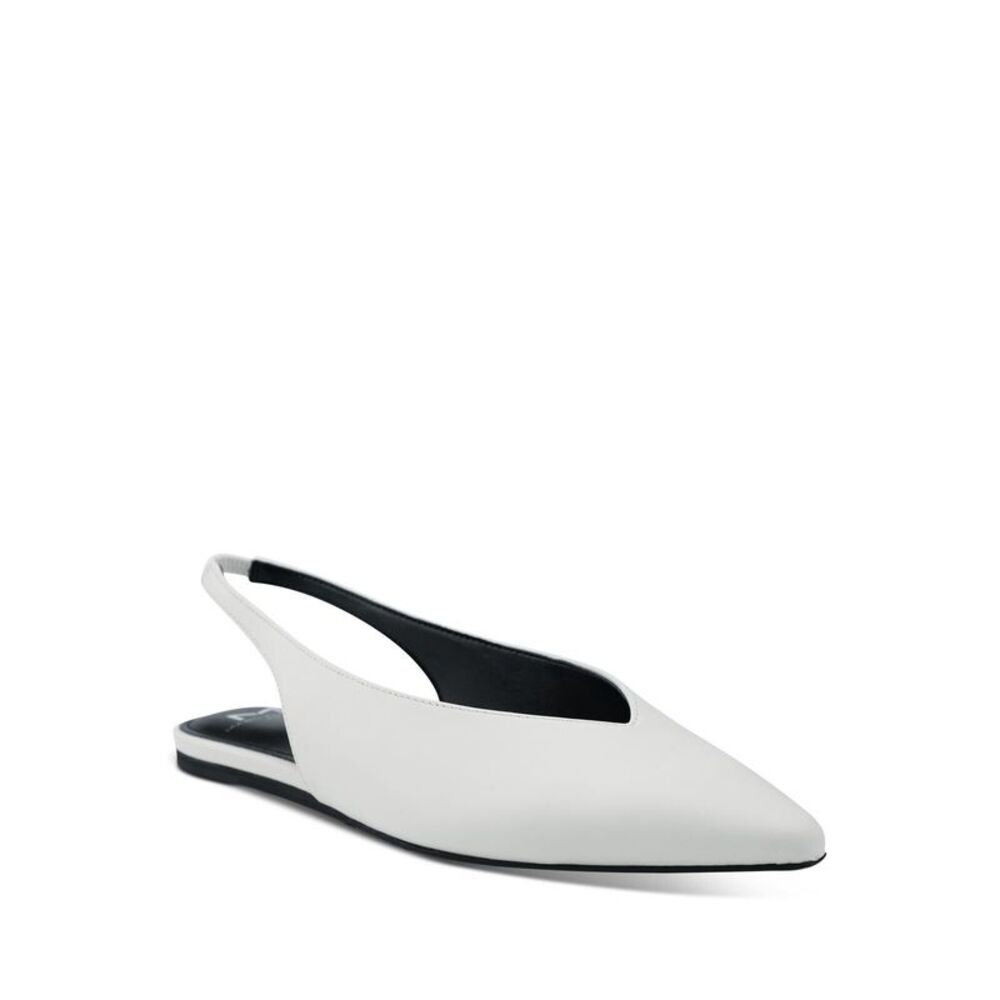 MARC FISHER Womens Ivory Slingback Graceful Toe Slip On Leather Flats 5.5 M